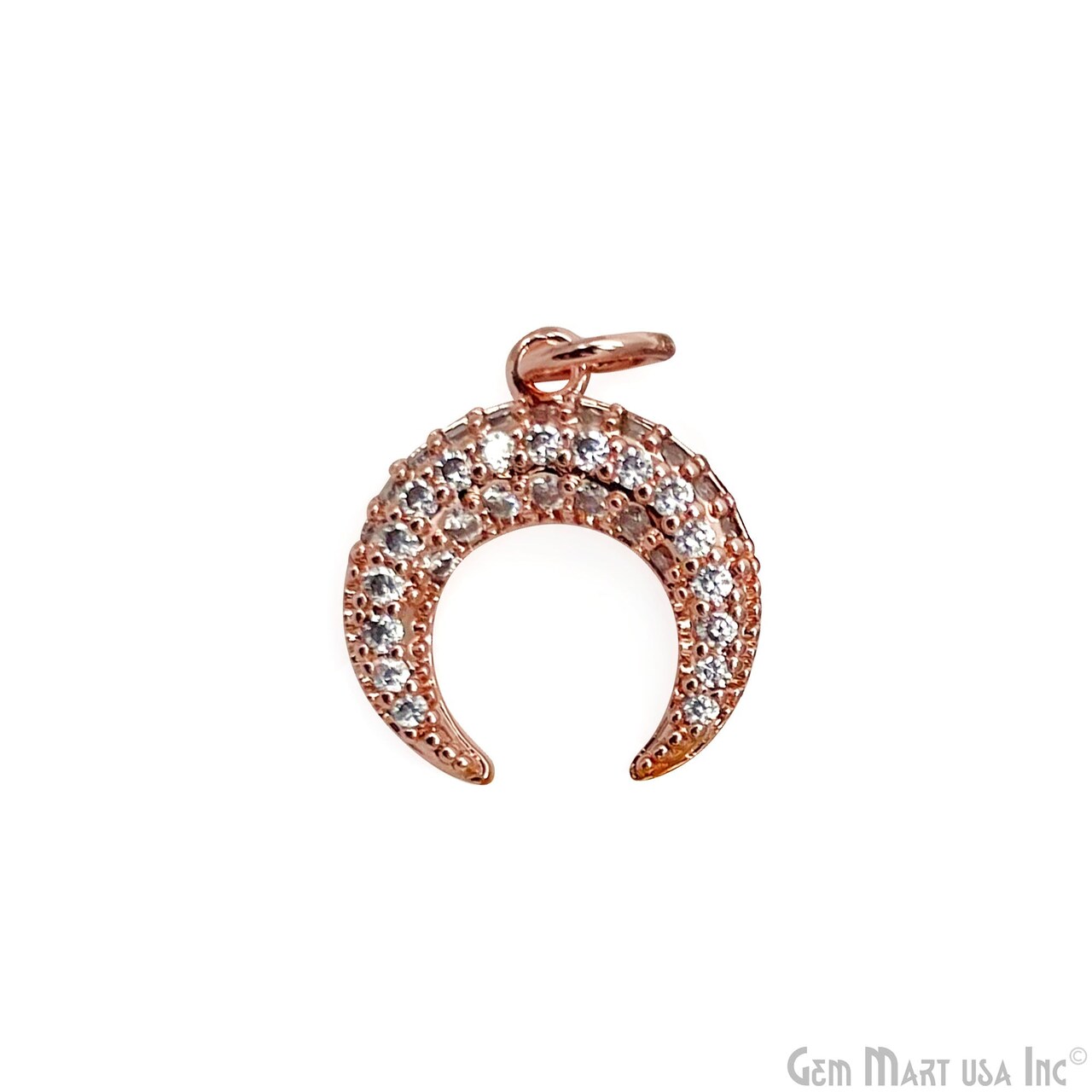 DIY Horn Shape 13mm Cubic Zircon Single Bail Necklace Pendant Jewelry GemMartUSA